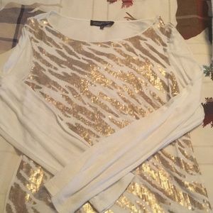 White and gold long sleeve